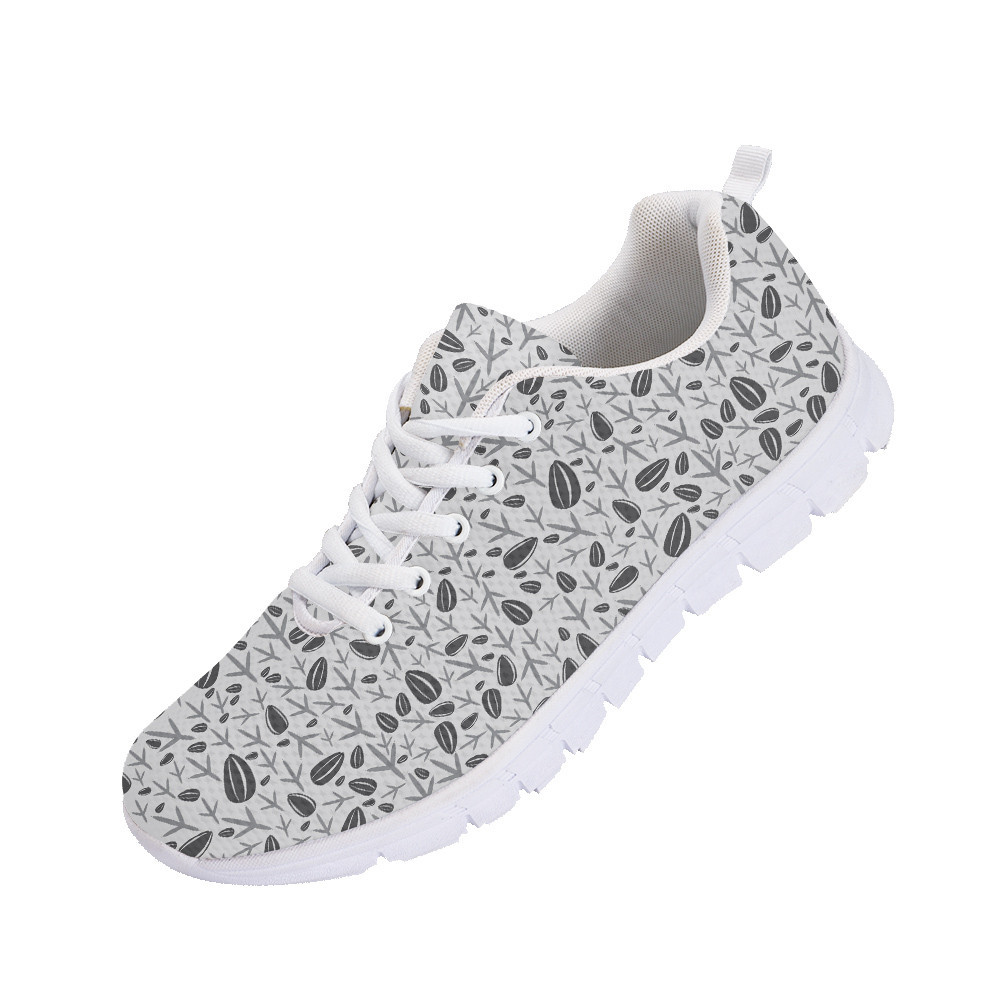 Paw Prints Of Pigeon And Sunflower Seeds In Different Sizes Running Shoes Sport - Personalized Sneakers