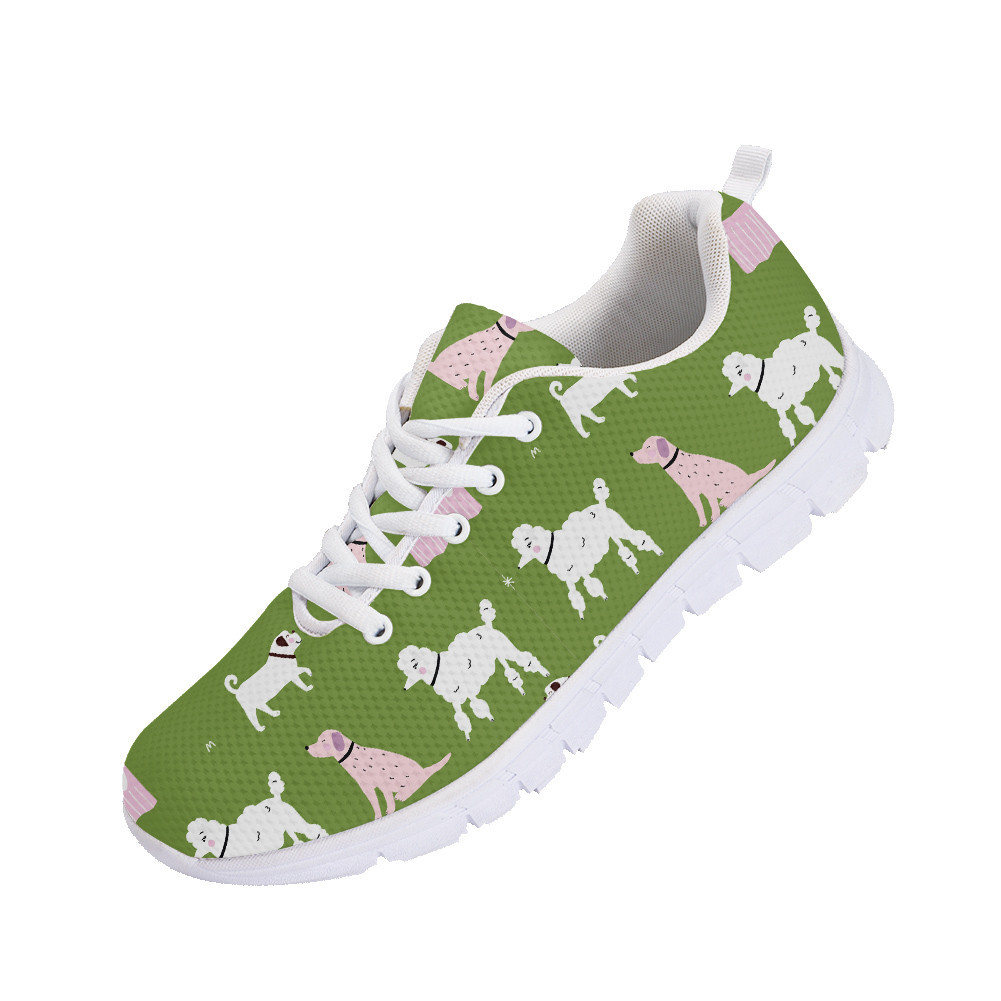 Pink And White Dog Retro Hipster Running Shoes Sport - Personalized Sneakers - Personalized