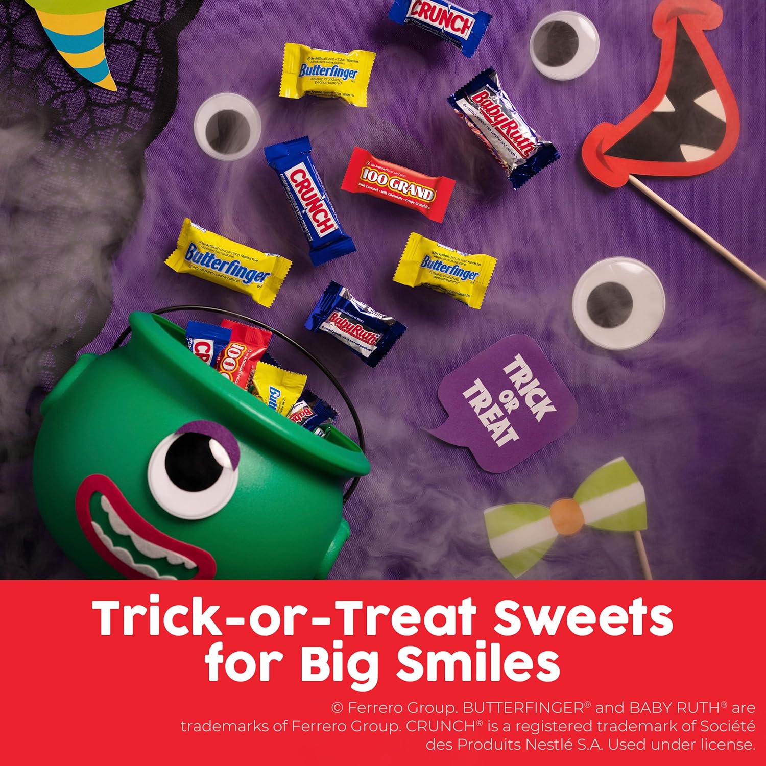 Alternative view of Butterfinger, CRUNCH, Baby Ruth, 100 Grand Mini and Fun Size Assorted Candy Bars, Bulk 80 Count Pack, 32.1 oz