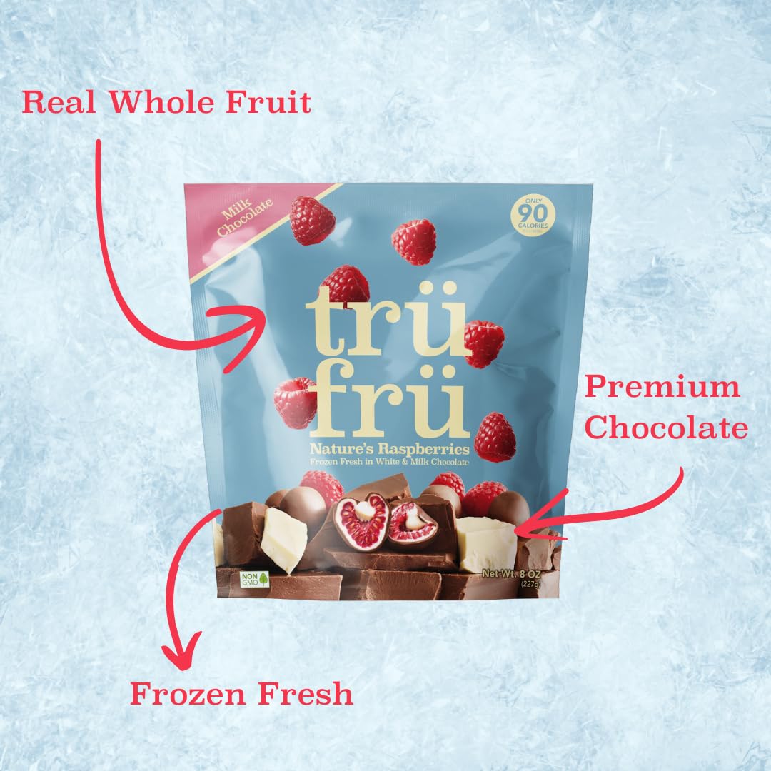 Alternative view of Tru Fru, White & Milk Chocolate Raspberries, 8 Ounce