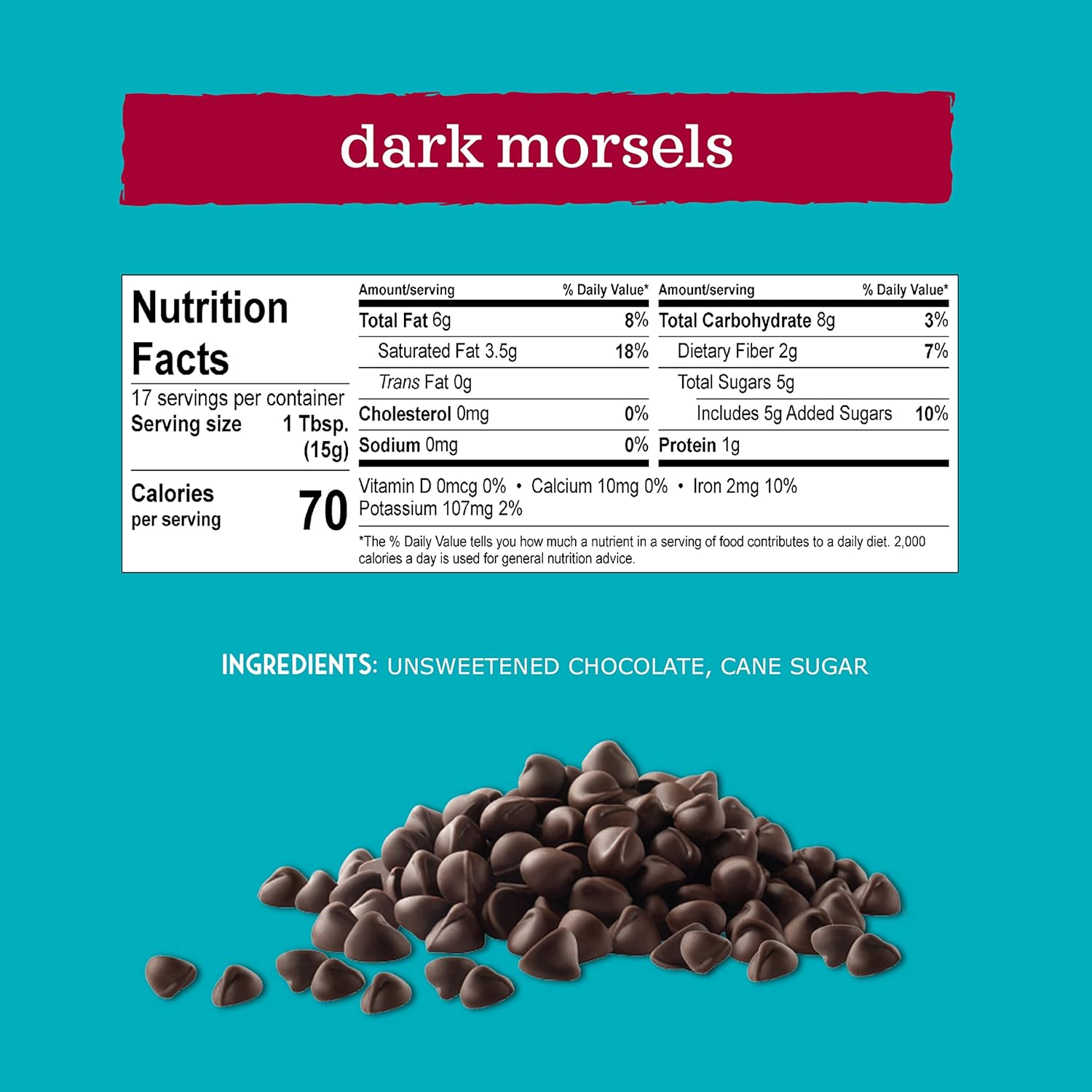 Alternative view of Enjoy Life Baking Dark Chocolate Morsels, Dairy Free , Soy Free, Nut Free, Non GMO, Gluten Free, Vegan Chocolate Chips, 9 oz bag
