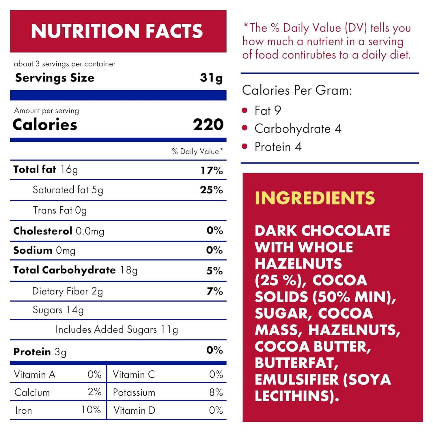 Ritter Sport 100g - Pack of 5 - (Dark Whole Hazelnuts)