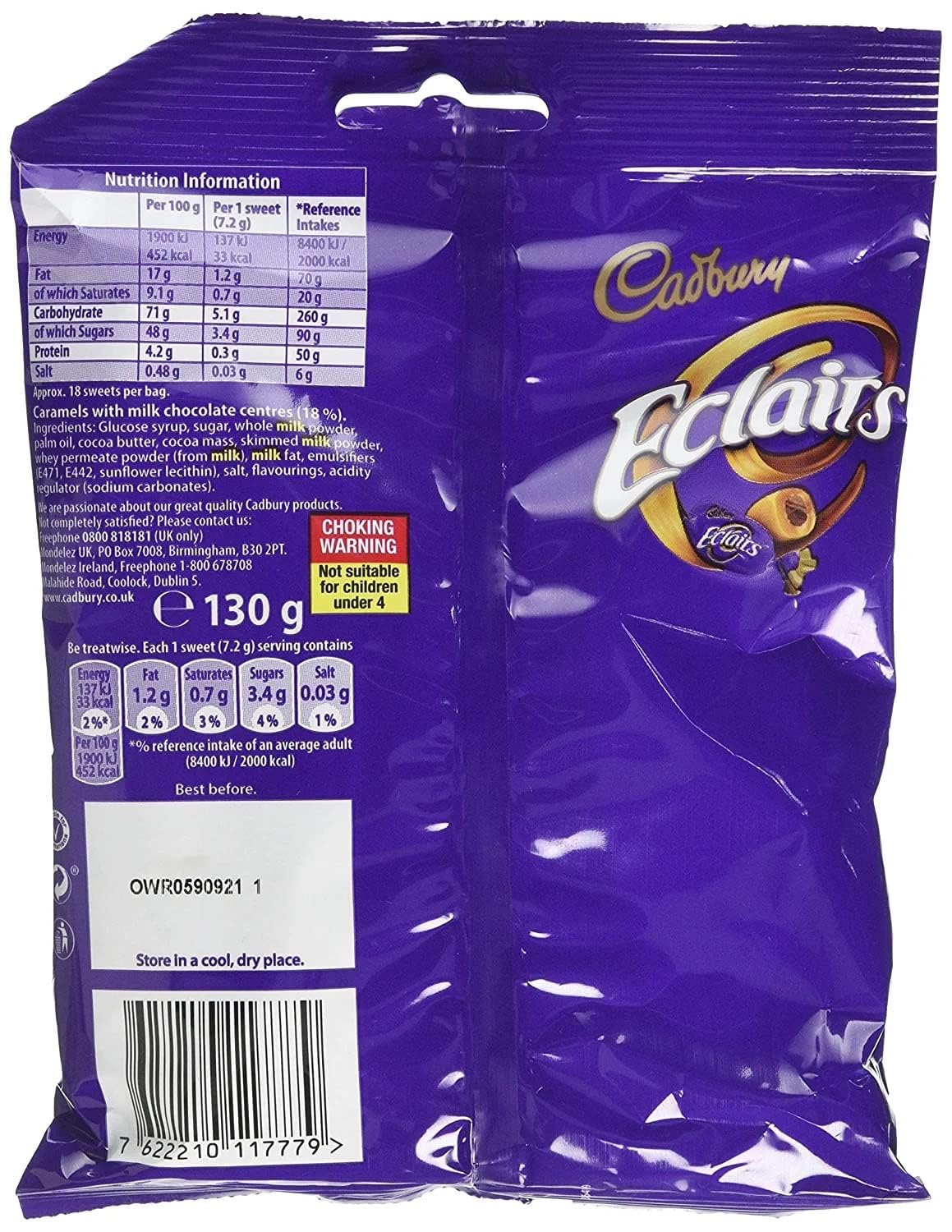 Alternative view of Cadbury Chocolate Eclairs 130 Grams - Pack of 2