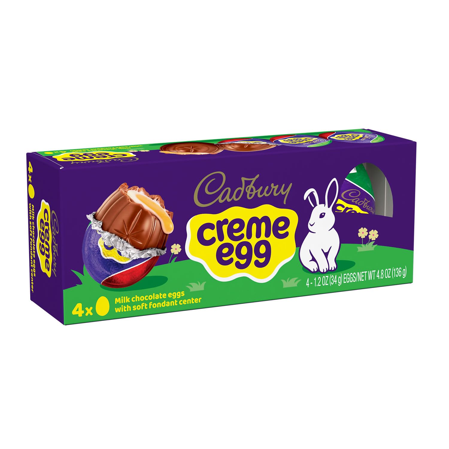 CADBURY CREME EGG Chocolate with Fondant, Easter Candy Eggs, 1.2 oz (4 Count)