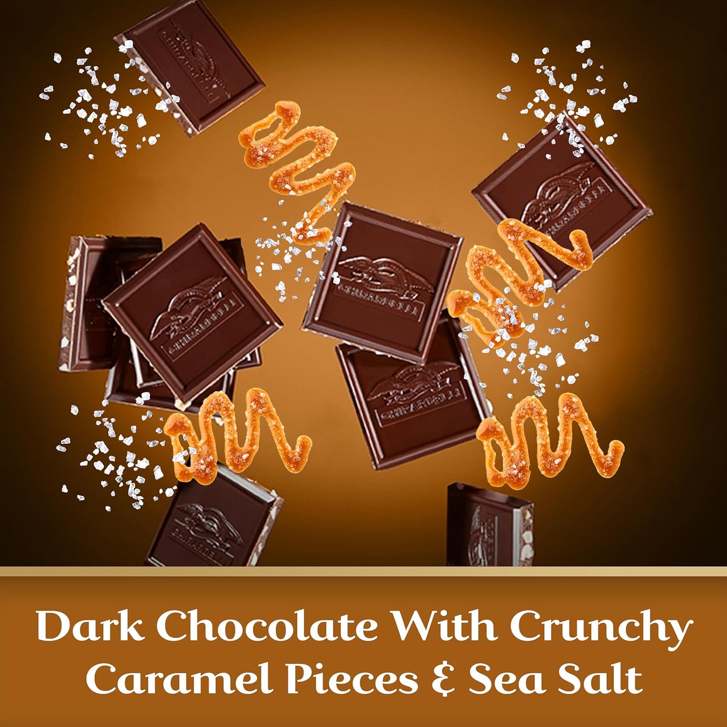 Ghirardelli Intense Dark Dark Chclt Sltd Crml Bar Salted Caramel Rectangle 3.5 Oz - 0747599406941 (Pack of 3)