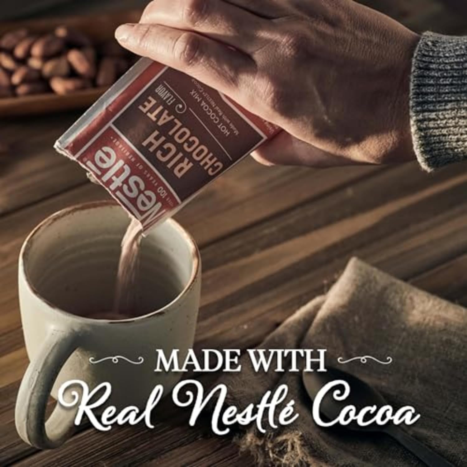 Nestle Hot Chocolate Packets, Hot Cocoa Mix, Rich Chocolate Flavor, Made with Real Cocoa, 0.71 oz, Bulk Pack (50 Count)