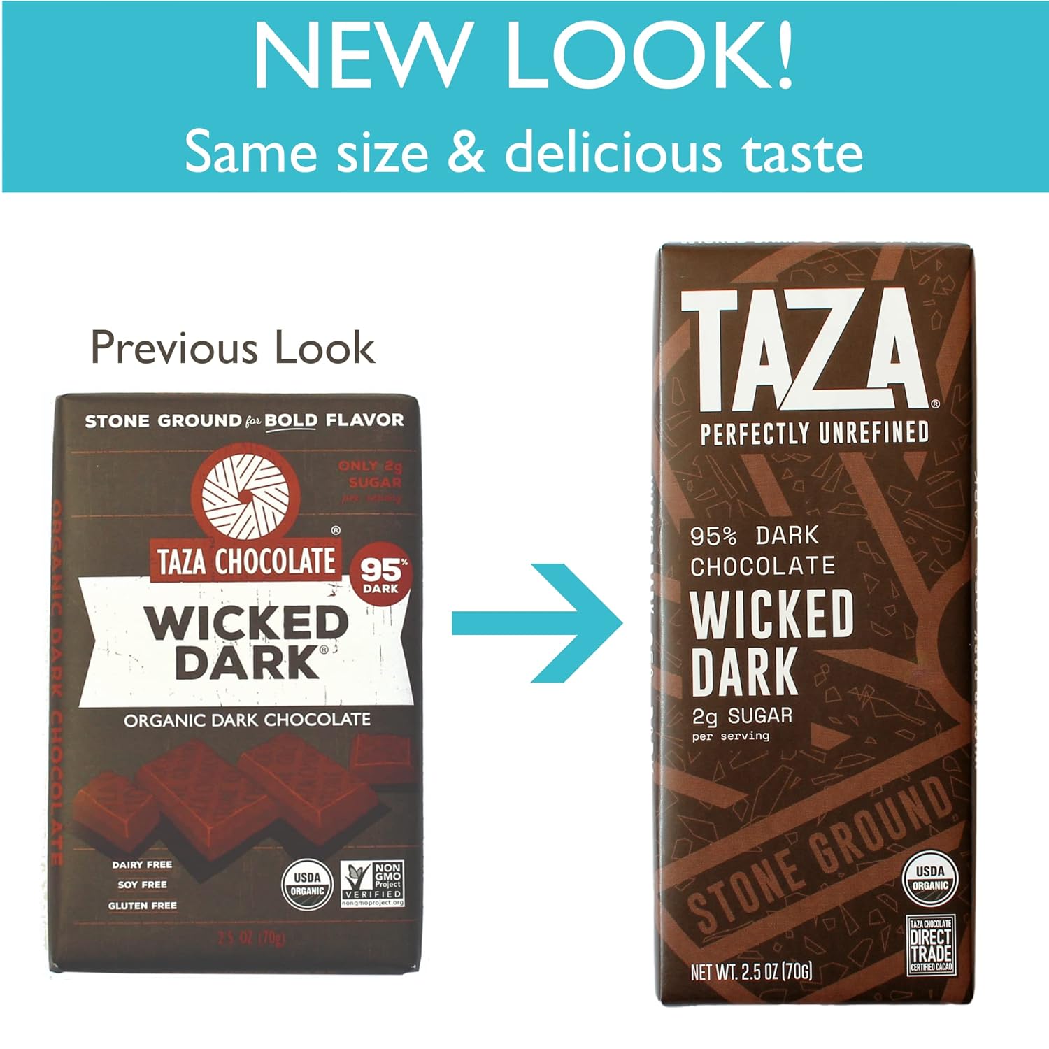 Alternative view of Taza Chocolate Organic Amaze Bar 80% Stone Ground, Sea Salt & Almond, 2.5 Ounce (1 Count), Vegan
