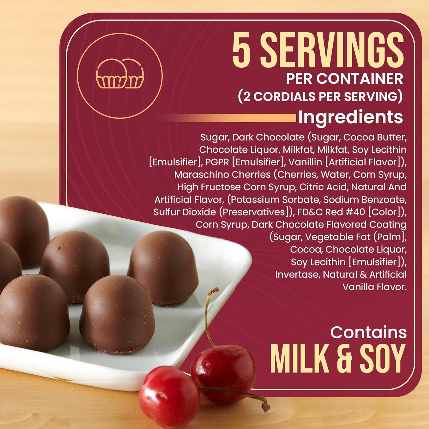 Alternative view of Queen Anne Dark Chocolate Covered Cordial Cherries | 6.6 oz (Pack of 4) | 10 Piece Gift Boxes | Whole Maraschino Cherry Creamy Filled Liquid Center | Holiday Party Chocolate Candy
