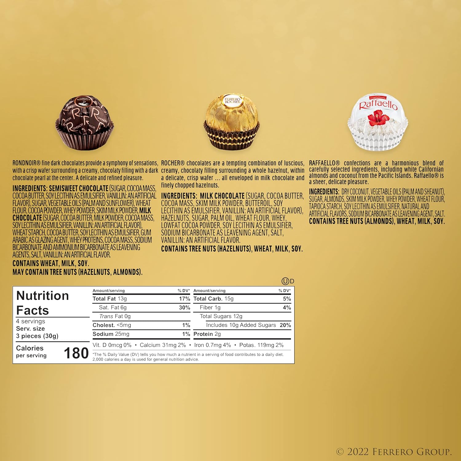 Ferrero Collection Premium Gourmet Assorted Hazelnut Milk Chocolate, Dark Chocolate and Coconut, Great Holiday Gift Box, 4.6 oz, 12 Count (Pack of 2)