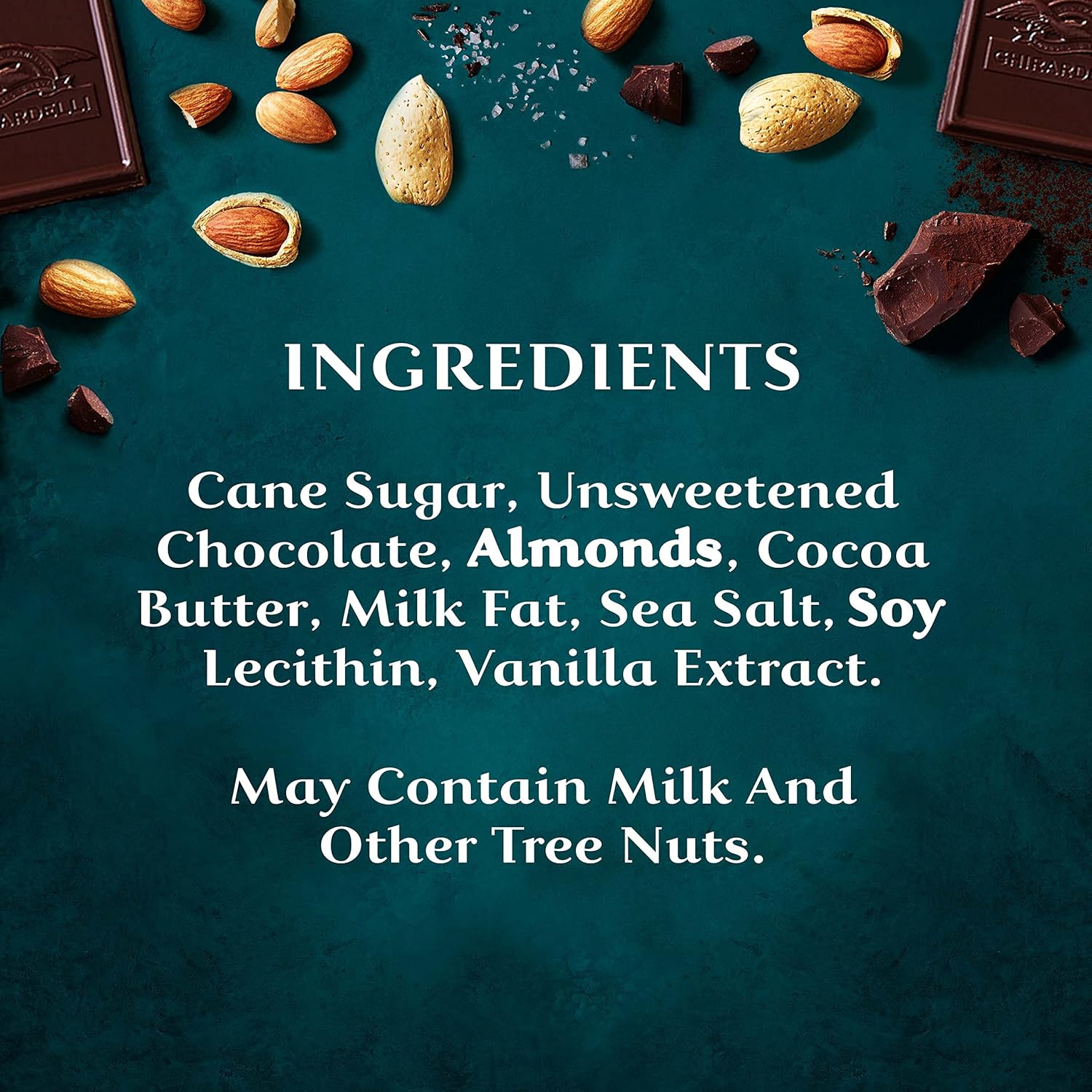 Alternative view of GHIRARDELLI Intense Dark Chocolate Bar, Sea Salt Almond, 3.5 Oz Bar (Pack of 2)