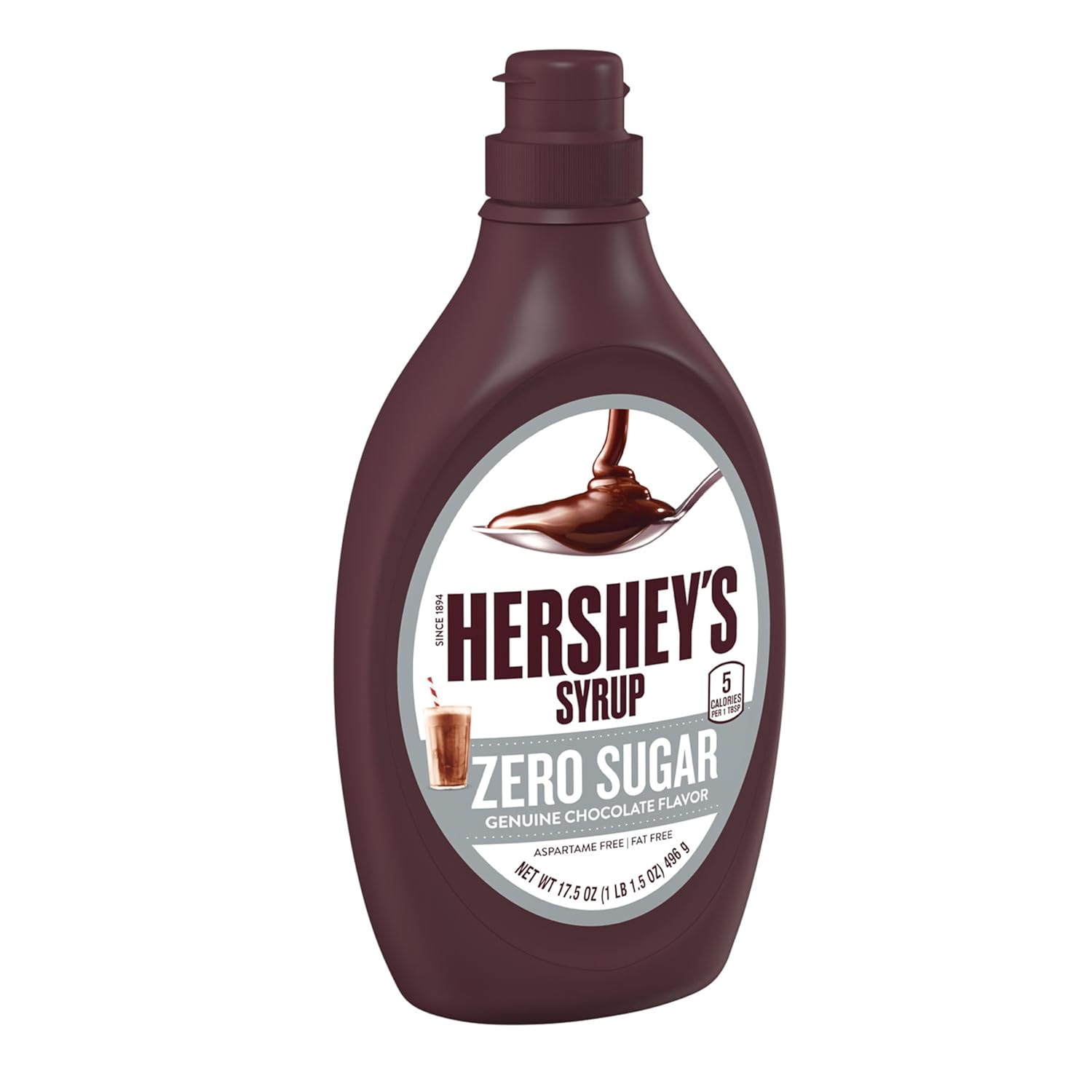 Alternative view of HERSHEY'S Zero Sugar Chocolate Syrup Bottle, 17.5 oz