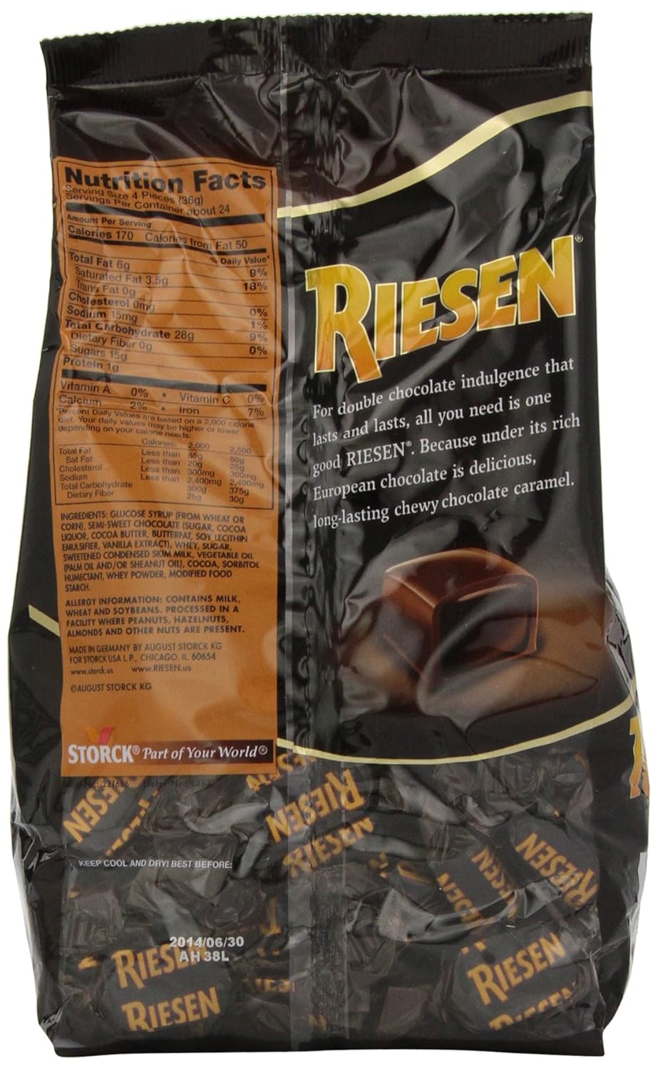RIESEN Chewy Dark Chocolate Caramel Candy, 30 Ounce Bags (Pack of 3), Individually Wrapped Candy, Bulk Candy, Chocolate Candy, Bag of Candy, Sweets for Home, Road Trips or Parties, Great Gift Idea