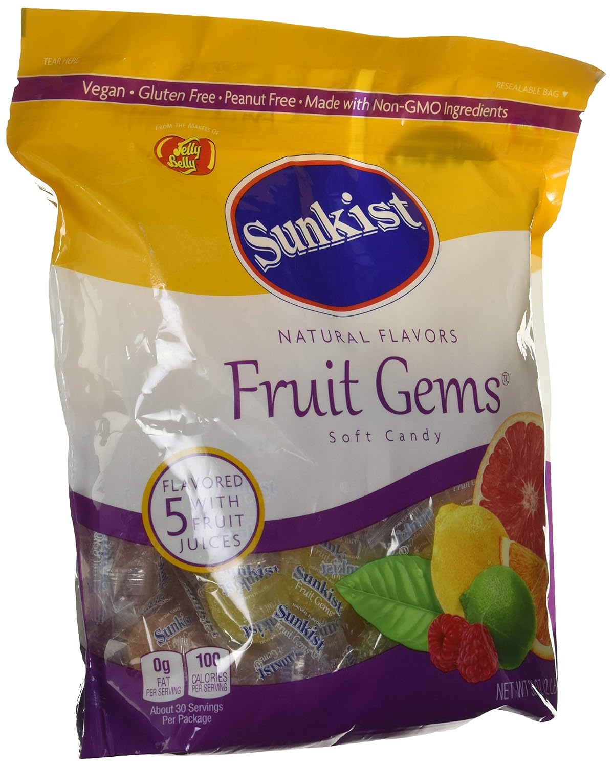 Alternative view of Sunkist Fruit Gems Soft Candy, Assorted Natural Flavors, 2-lb