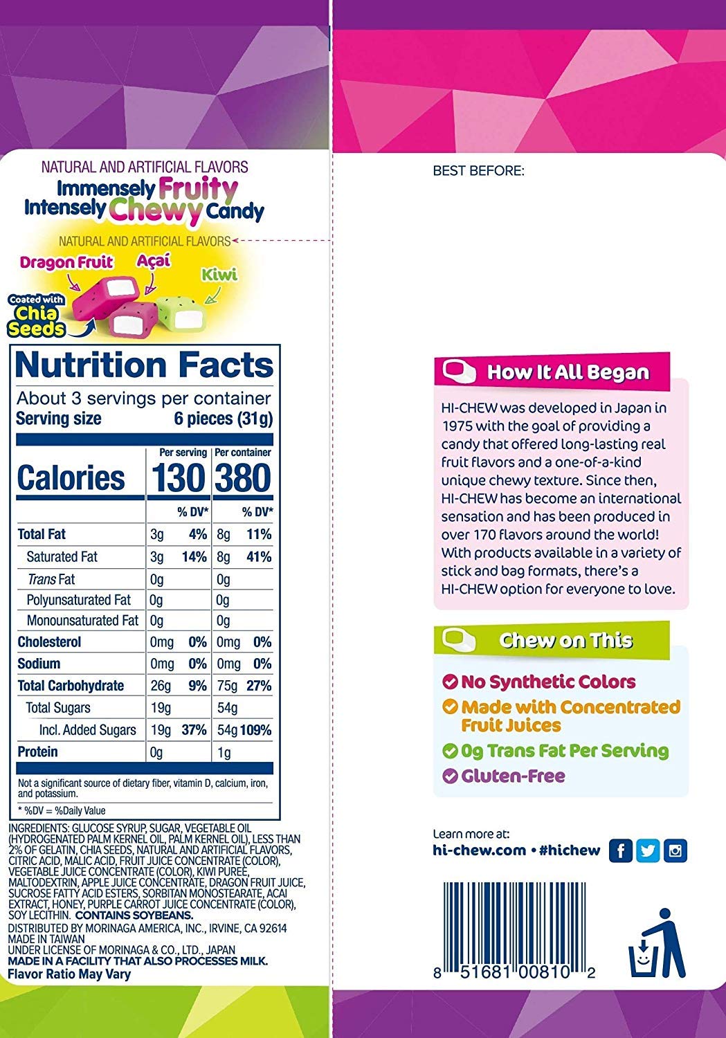 Hi-Chew Chewy Candy, 3.17 Oz