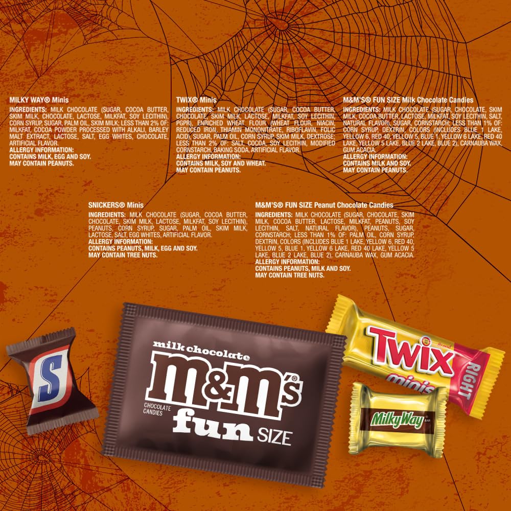 Alternative view of M&M'S, SNICKERS, TWIX & MILKY WAY Milk Chocolate Halloween Candy Variety Pack, 200 Ct Bulk Assorted Chocolate Candy Variety Pack