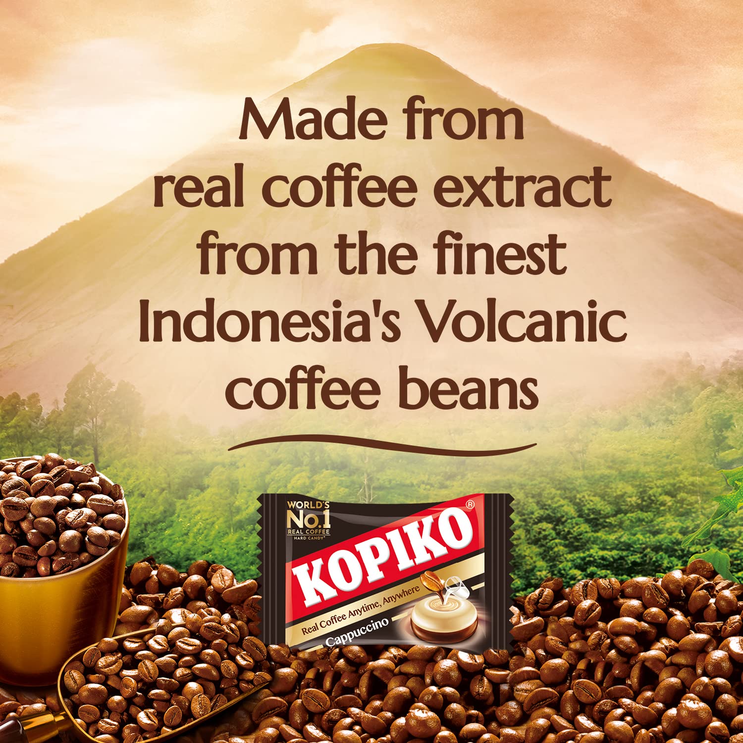Alternative view of Kopiko Cappuccino Candy u2013 Bold-Tasty Hard Candy from Indonesia with Real Coffee Extract u2013 A Satisfying Boost for On-the-Go Energy (4.23oz)