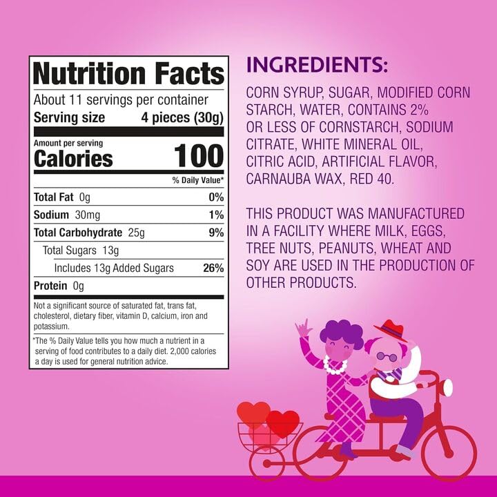 Brach’s Jube Jel Cherry Hearts - Pack of 3 - Classic and Delicious Valentine's Candy - Perfect for Sharing with Friends and Family