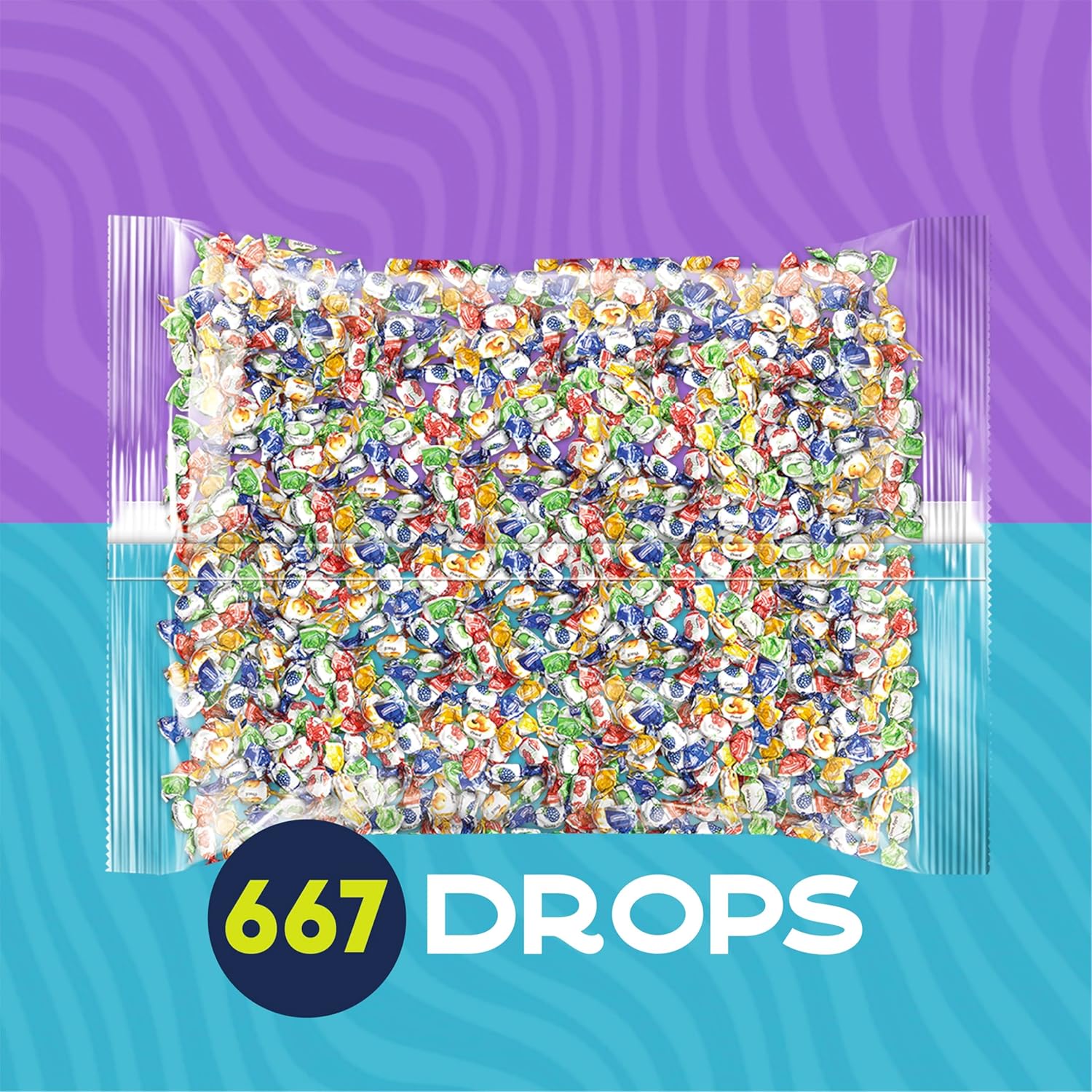 Alternative view of Colombina Delicate Fruit Drops, 4 Assorted Fruit Candy Flavors, Individually Wrapped, Ideal for Easter, Halloween, and Christmas, 2.2lbs (Pack of 1)