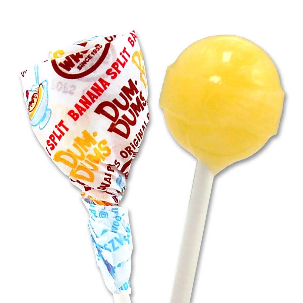 Alternative view of Dum Dums Banana Split Lollipops - Bulk Candy Box with Lollipops Individually Wrapped, Single Flavor Gourmet Suckers - 50 Count