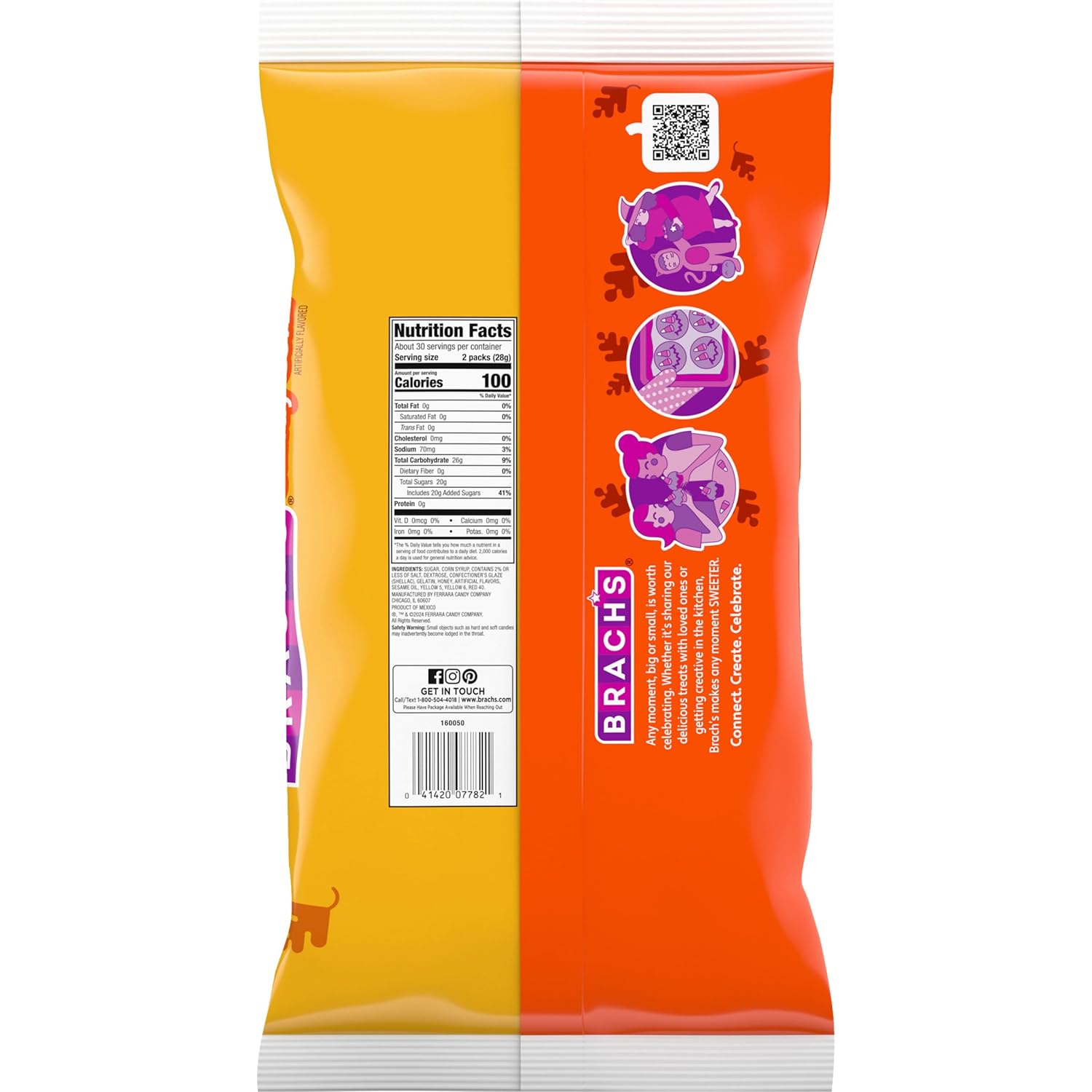 Brach's Classic Candy Corn Trick or Treat Packs, 60 Mini Pouches