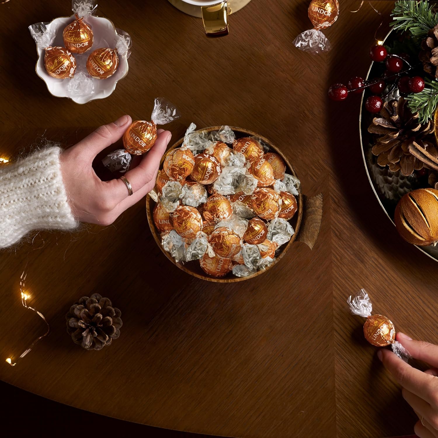 Alternative view of Lindt LINDOR Holiday Snickerdoodle White Chocolate Candy Truffles with Smooth, Melting Truffle Center, 8.5 oz. Bag