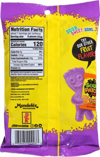 SOUR PATCH KIDS Grape Soft & Chewy Candy, 8.02 oz