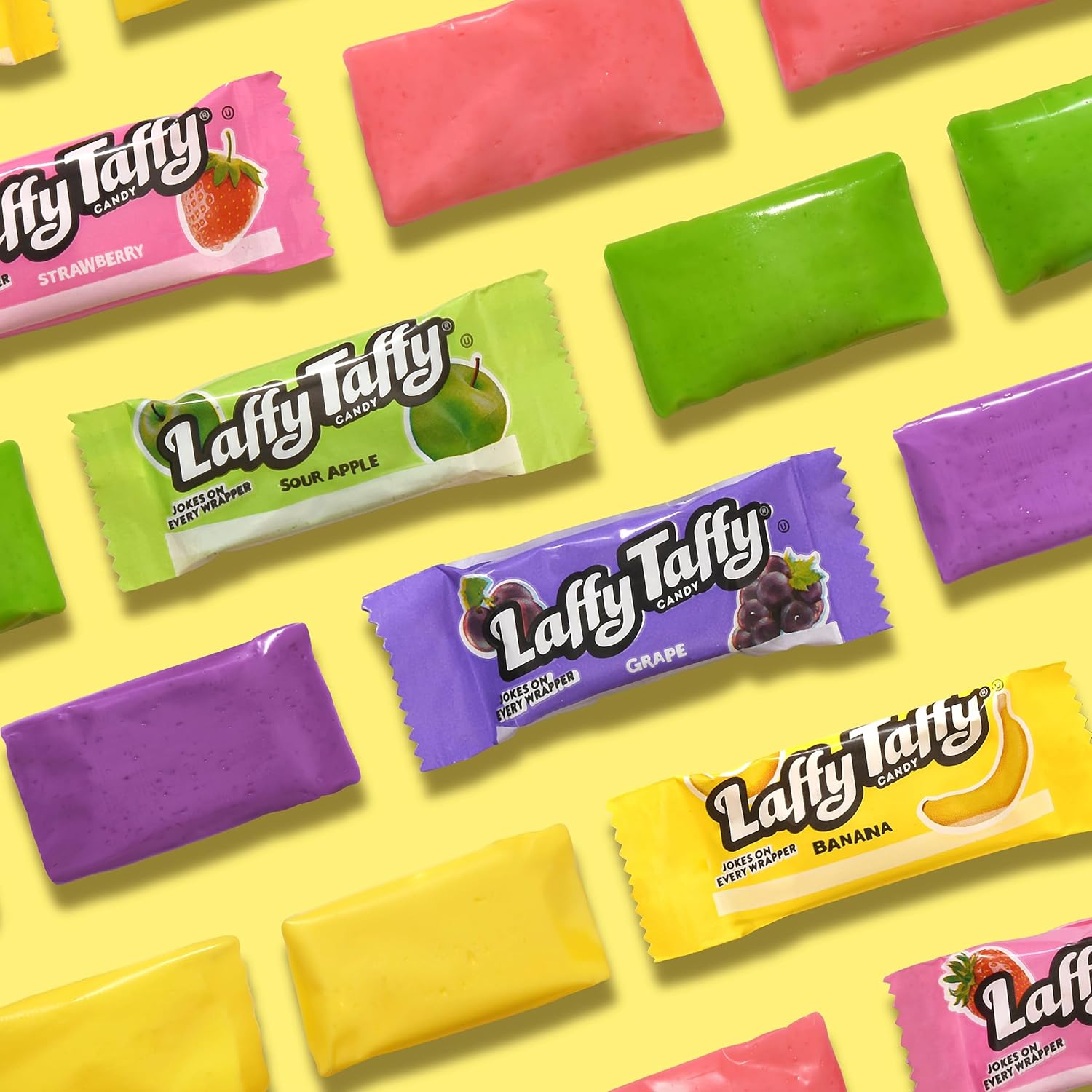 Laffy Taffy Assorted, Mini Bars, Stand Up Bag, Chewy Candy in a Variety of Fruity Flavors, 3.5 oz