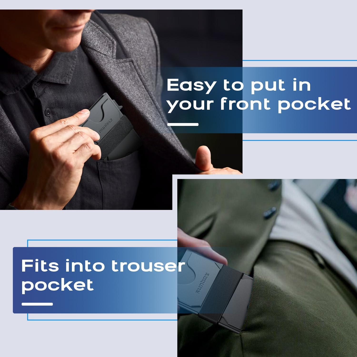 RUNBOX Slim Card Holder Wallet for Men, Minimalist RFID Blocking Wallet with Pop-Up Function, Ultra-Thin Design, Metal Business Card Cases holds 6+6 Cards, Gifts for Men, Men's Accessories - Image 5