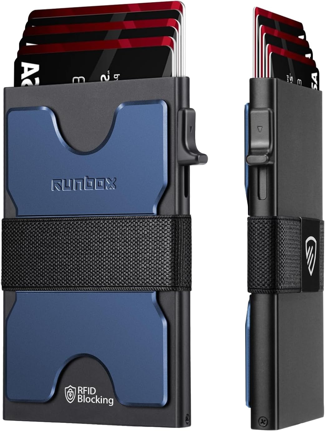 RUNBOX Slim Card Holder Wallet for Men, Minimalist RFID Blocking Wallet with Pop-Up Function, Ultra-Thin Design, Metal Business Card Cases holds 6+6 Cards, Gifts for Men, Men's Accessories - Image 7