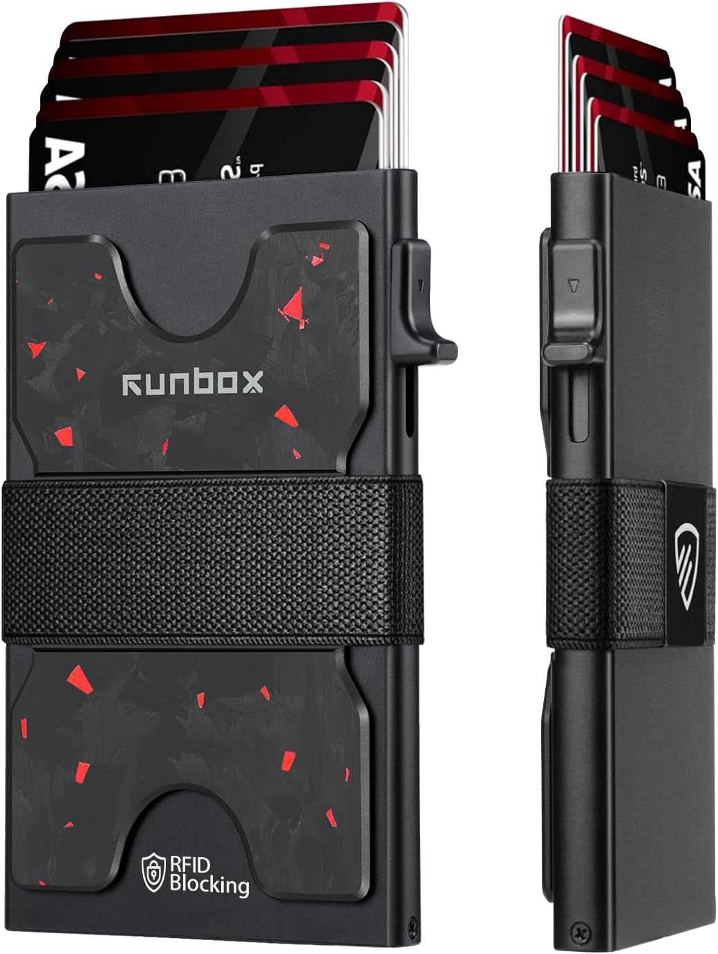 RUNBOX Slim Card Holder Wallet for Men, Minimalist RFID Blocking Wallet with Pop-Up Function, Ultra-Thin Design, Metal Business Card Cases holds 6+6 Cards, Gifts for Men, Men's Accessories - Image 9