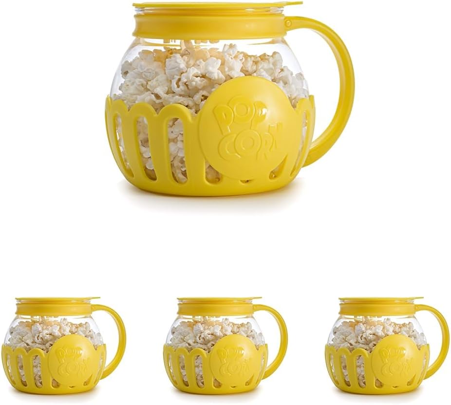 Ecolution Patented Micro-Pop Microwave Popcorn Popper with Temperature Safe Glass, 3-in-1 Lid Measures Kernels and Melts Butter, Made Without BPA, Dishwasher Safe, 1.5-Quart, Aqua - Image 9