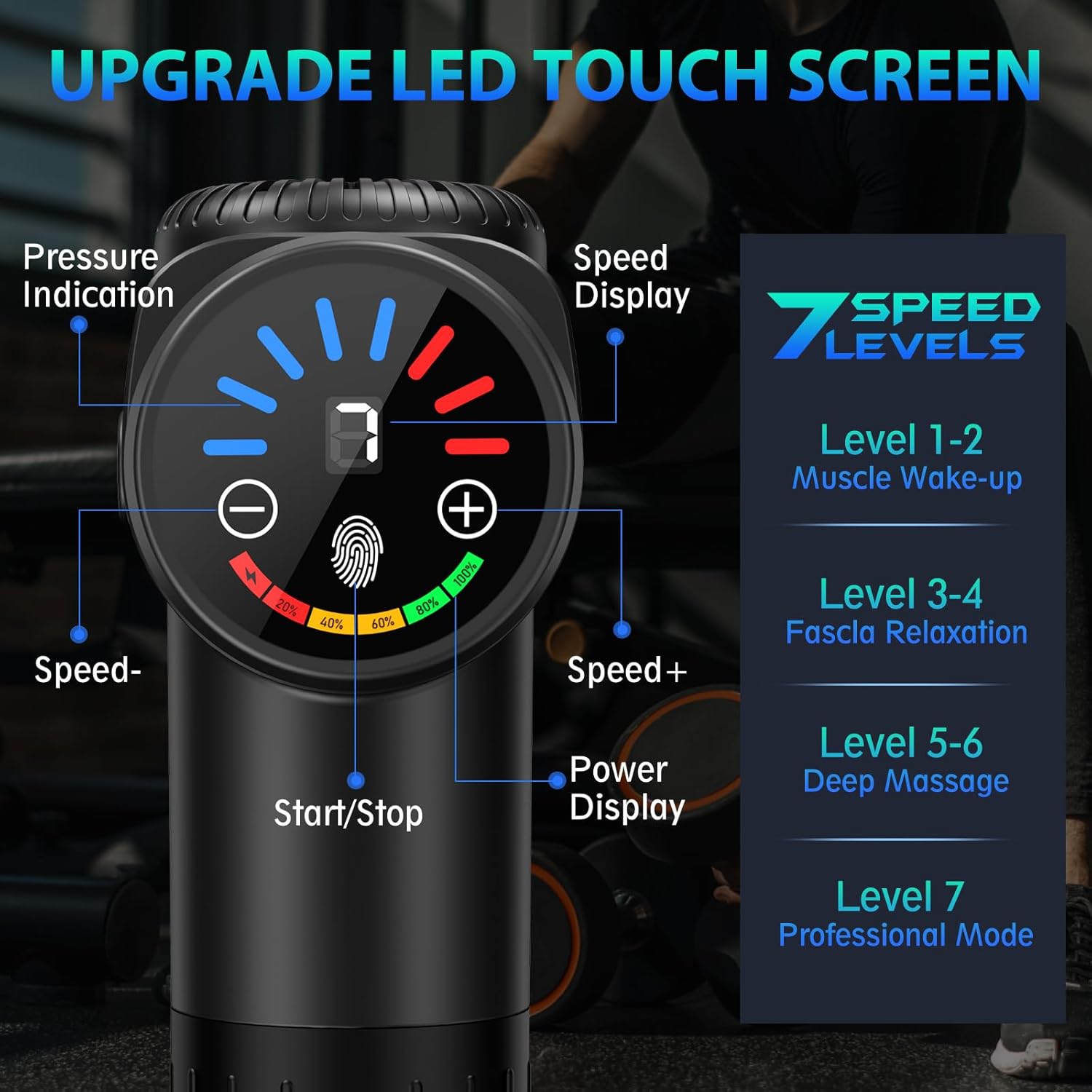 TOLOCO Massage Gun, Deep Tissue Back Massage for Athletes for Pain Relief, Percussion Massager with 10 Massages Heads & Silent Brushless Motor, Valentines Day Gifts for Him Her, Black