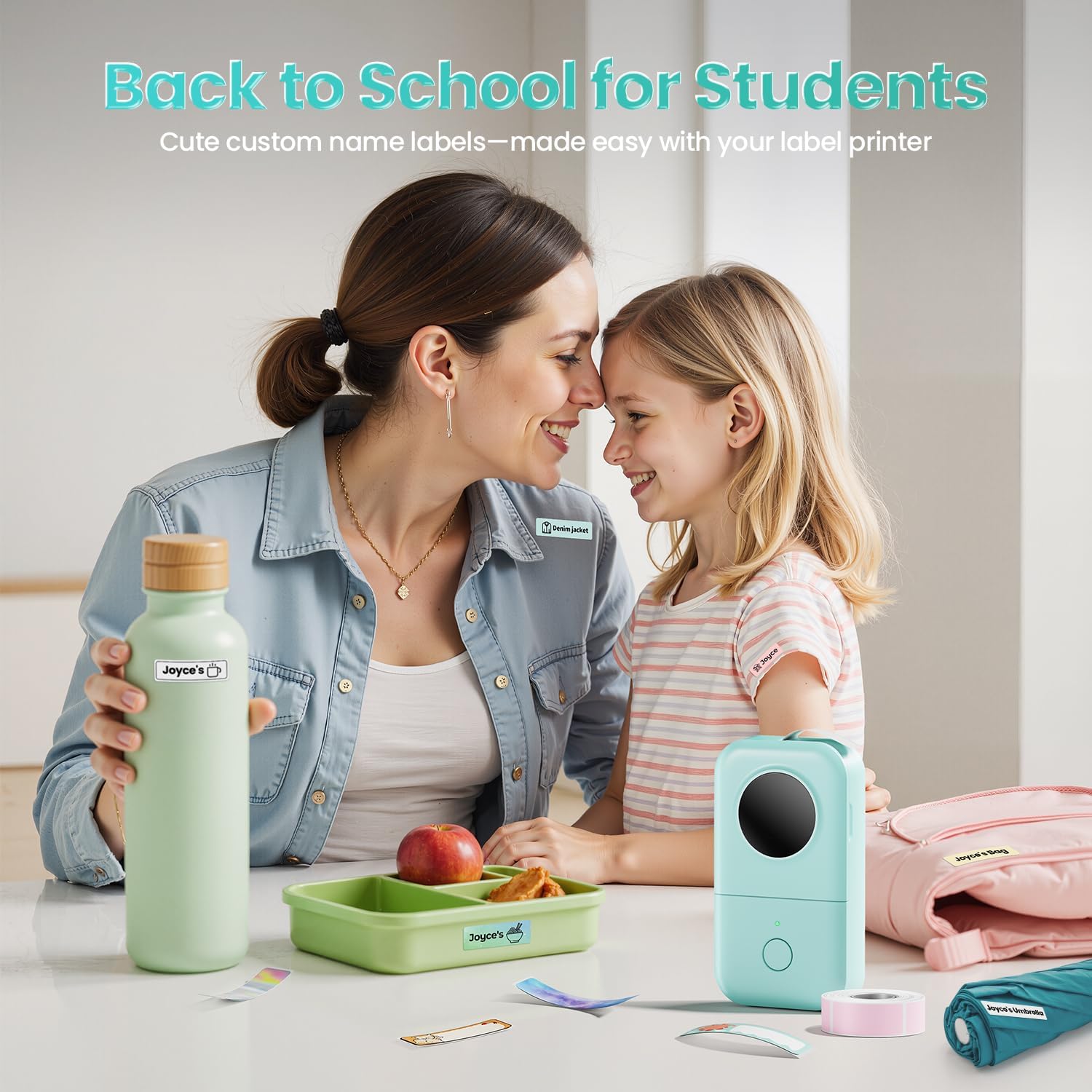 Phomemo Label Maker Machine with Tape, D30 Portable Mini Label Printer, Small Bluetooth Label Makers Handheld Thermal Sticker, Multiple Templates Fonts Icon Custom Name Label for Home Kids, School