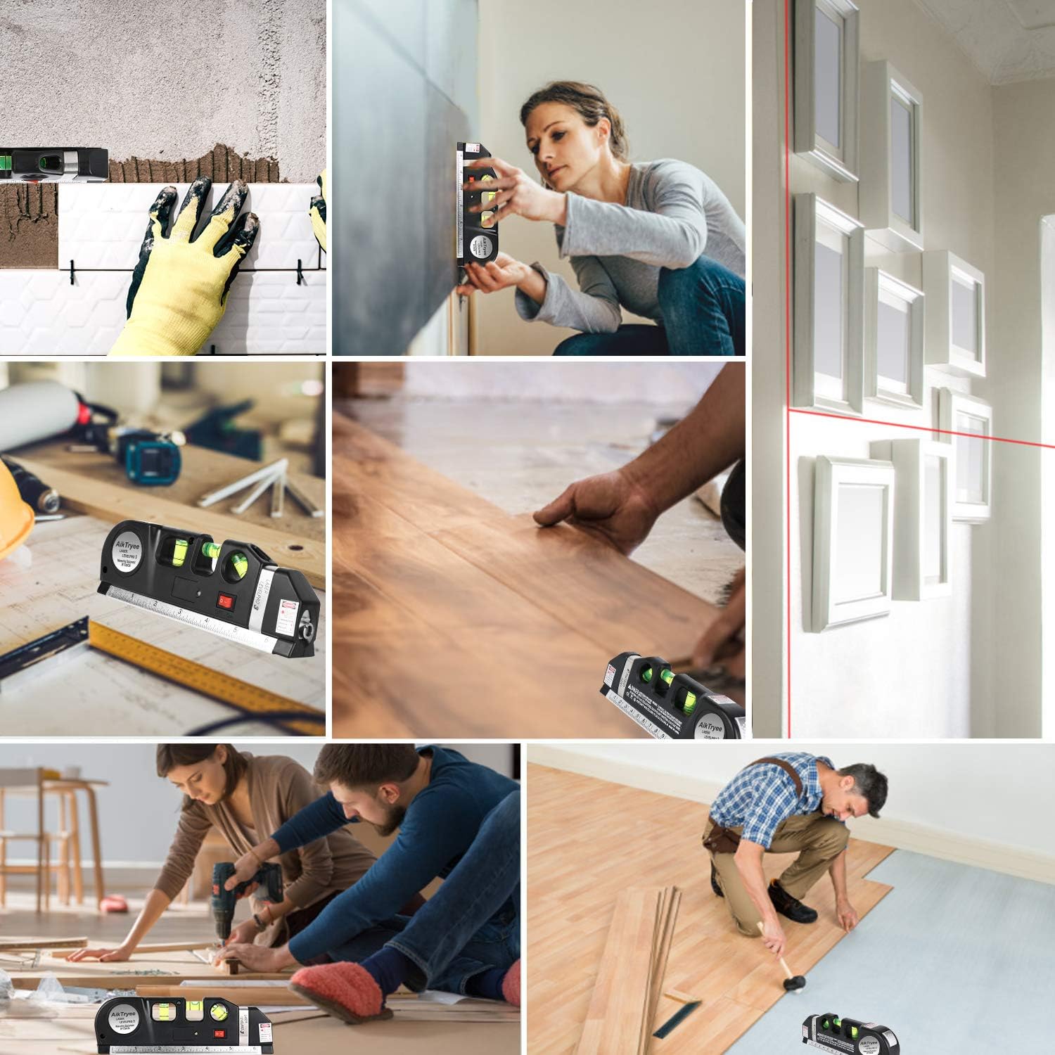 Laser Level Line Tool, Multipurpose Laser Level Kit Standard Cross Line Laser leveler Beam Tool with Metric Rulers 8ft/2.5M for Picture Hanging cabinets Tile Walls by AikTryee. - Image 6