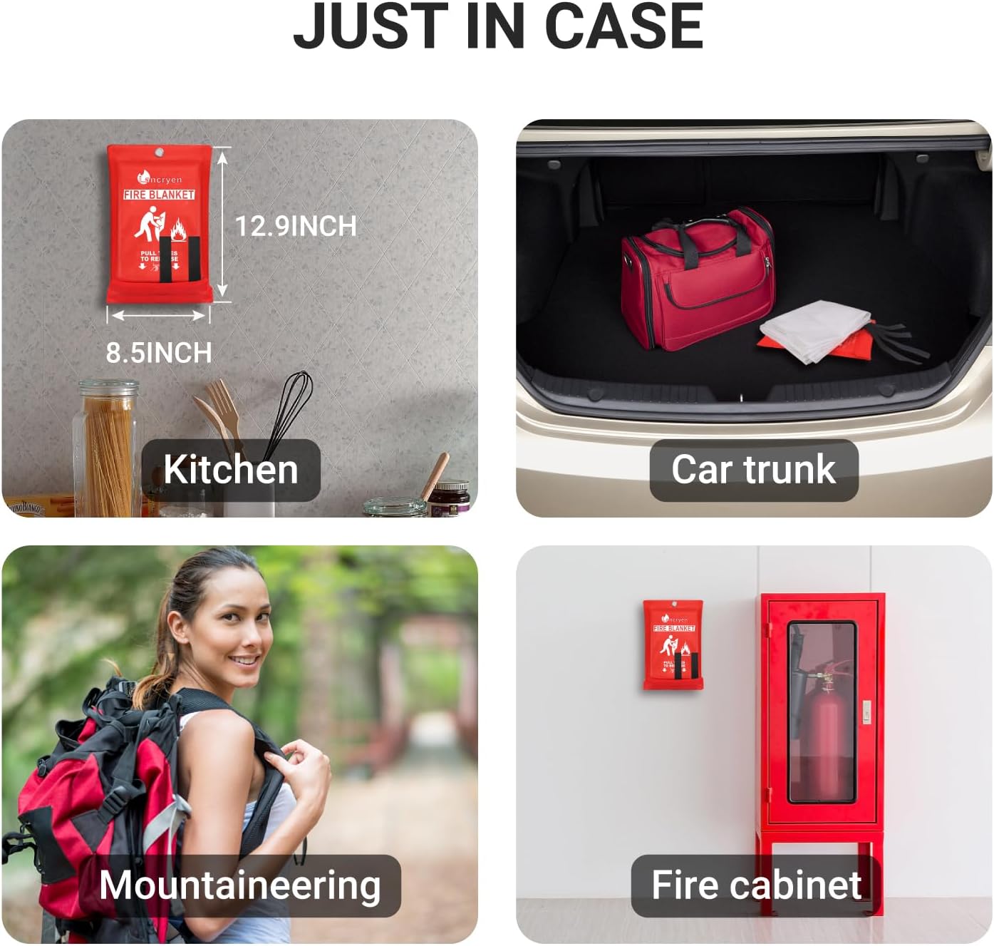 Lancryen Emergency Fire Blanket, Fire Extinguisher Blanket, Fire Suppression Fabric, Flame Retardant Towel Fire Safety Cloth for Home, Kitchen, School, Grill, Car, Office, Warehouse(40u201D x 40u201D) - Image 4