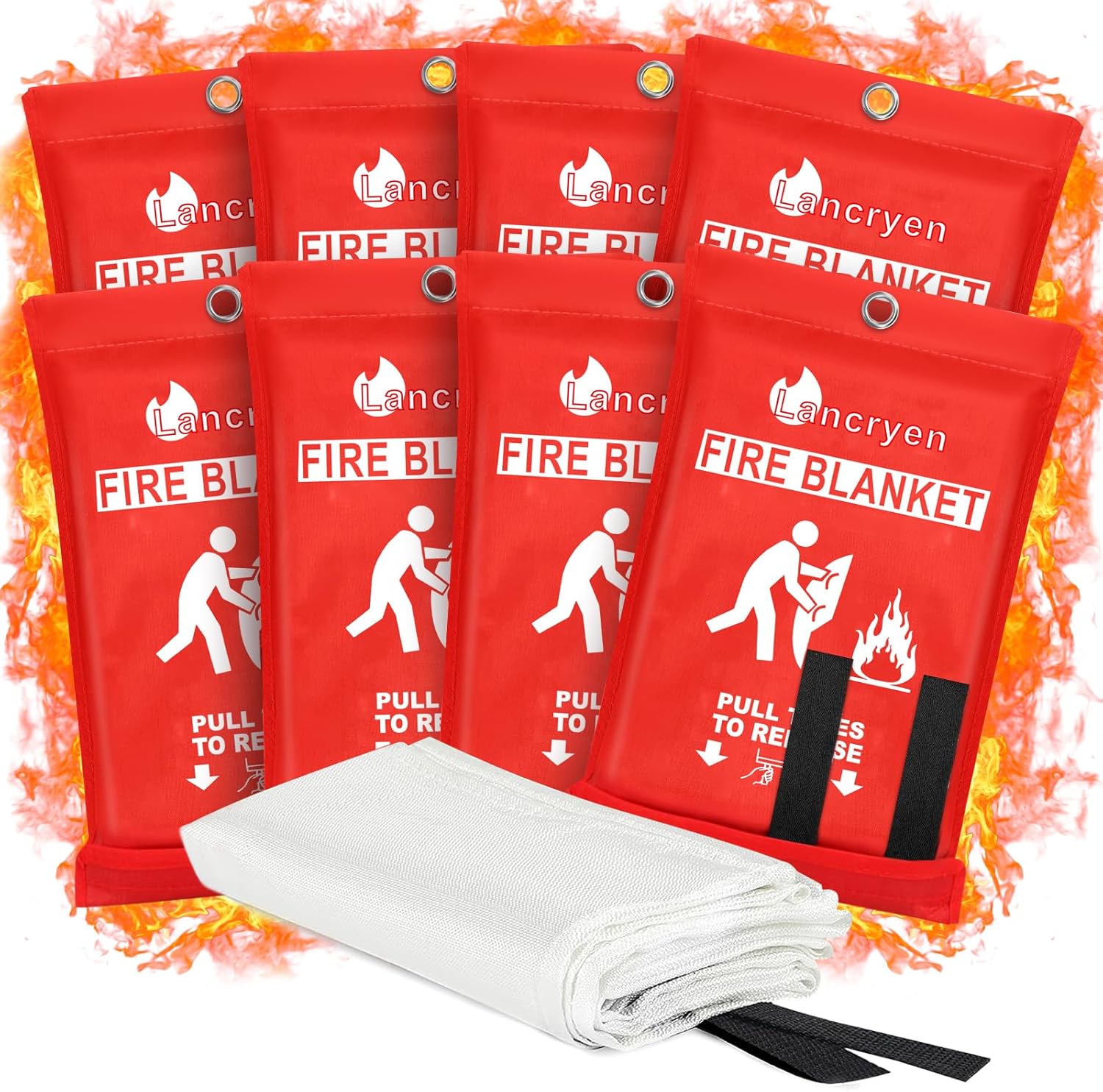 Lancryen Emergency Fire Blanket, Fire Extinguisher Blanket, Fire Suppression Fabric, Flame Retardant Towel Fire Safety Cloth for Home, Kitchen, School, Grill, Car, Office, Warehouse(40u201D x 40u201D) - Image 8