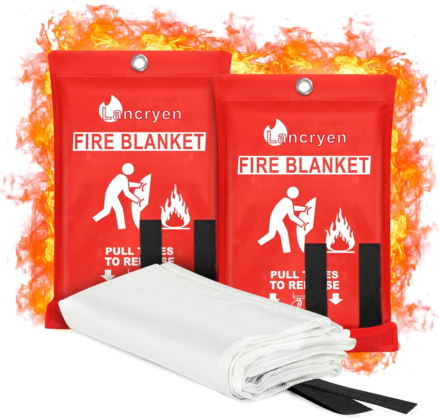 Lancryen Emergency Fire Blanket, Fire Extinguisher Blanket, Fire Suppression Fabric, Flame Retardant Towel Fire Safety Cloth for Home, Kitchen, School, Grill, Car, Office, Warehouse(40u201D x 40u201D) - Image 9
