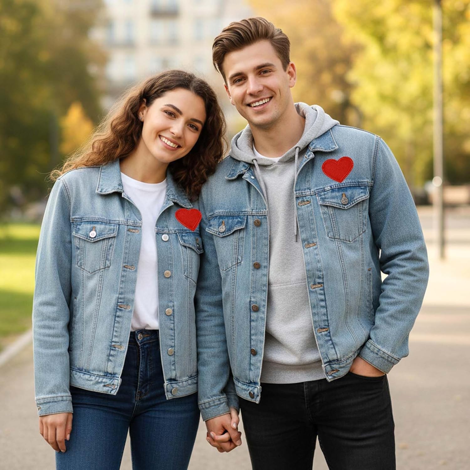 24 Pcs Heart Patches Iron On Small Sew On Patches Embroidered Patch Decorative Repair Applique Love Appliques Embellishments for Clothing Jackets Hat Backpack Repairing Decorations(Red)