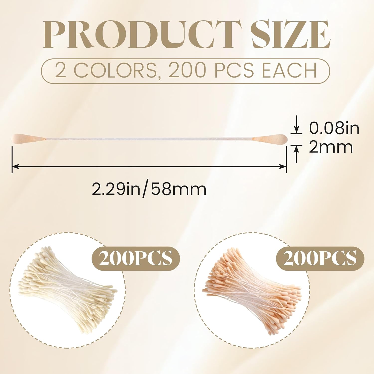 Winsyison 400pcs Double Heads Stamens for Flower Making, 2mm Handmade Pearl Pistil Stamens Sticks, Artificial Pearl Pistil Flower Sticks Embellishments for Wedding DIY Crafts- White & Yellow