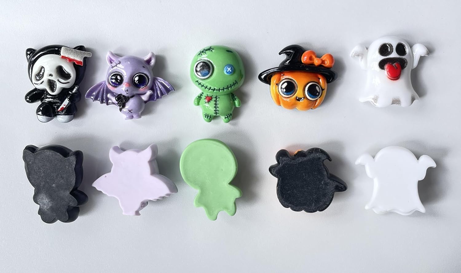 Halloween Resin Embellishments, 30 Pieces Pumpkin Bat Ghost Zumbis Design Resin Flatbacks for DIY Handicraft, Phone Case,Scrapbooking (Orange)