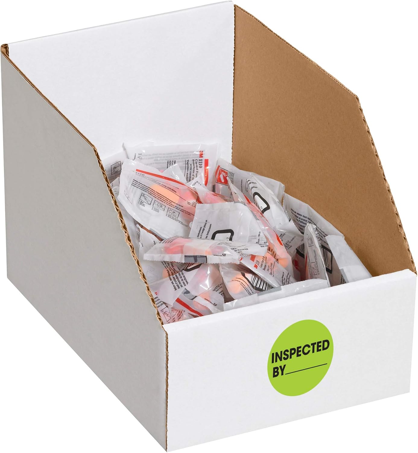 Tape Logic 1' Circle Label, 'Inspected by', Fluorescent Green, Roll of 500 Stickers, for Inventory Control and Warehouse Organization