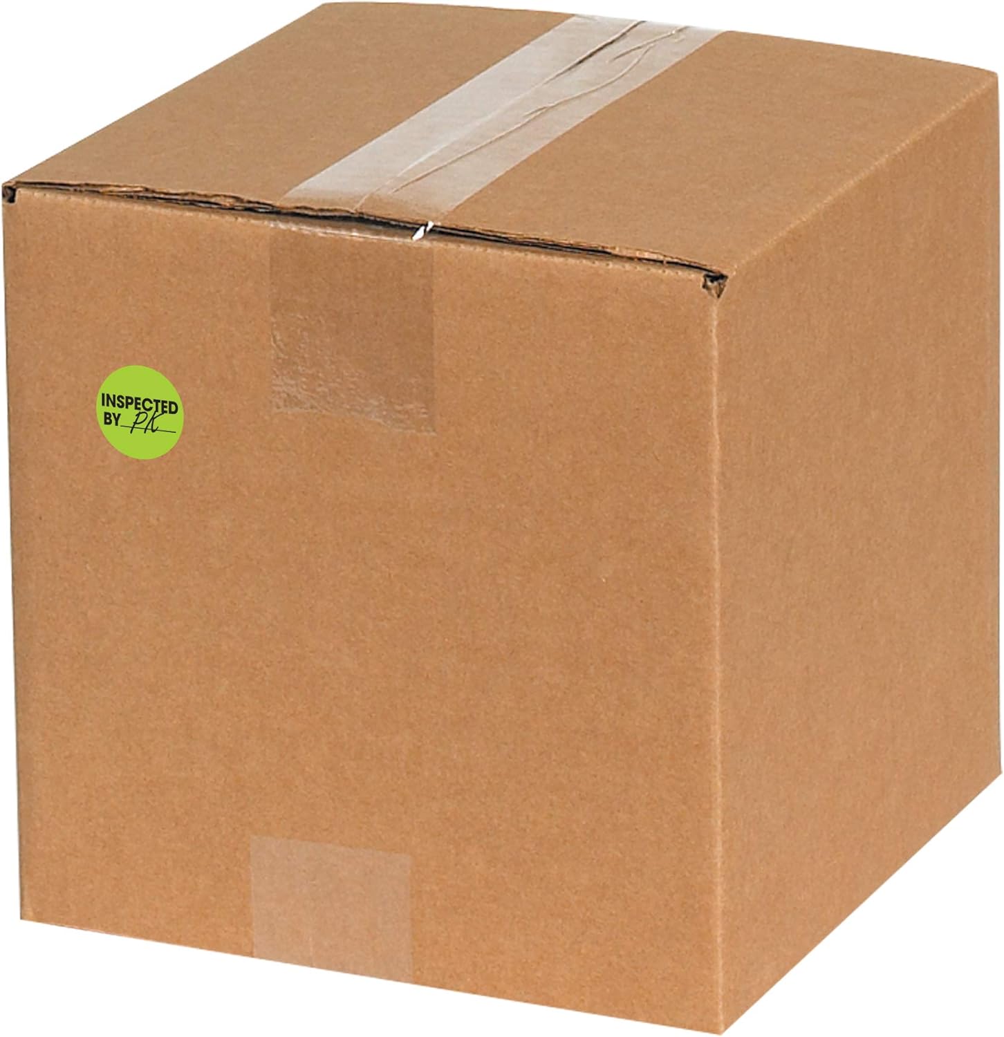 Alternative view of Tape Logic 1' Circle Label, 'Inspected by', Fluorescent Green, Roll of 500 Stickers, for Inventory Control and Warehouse Organization