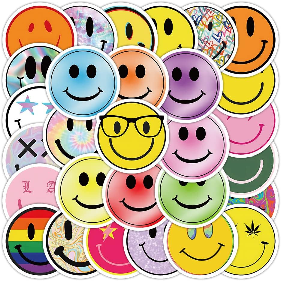 Alternative view of 102PCS Round Smiley Face Stickers & Vinyl Decals u2013 Waterproof Happy Emoji Labels with Laughing, Cute Expressions for Journals, Water Bottles, Gifts, & Adults
