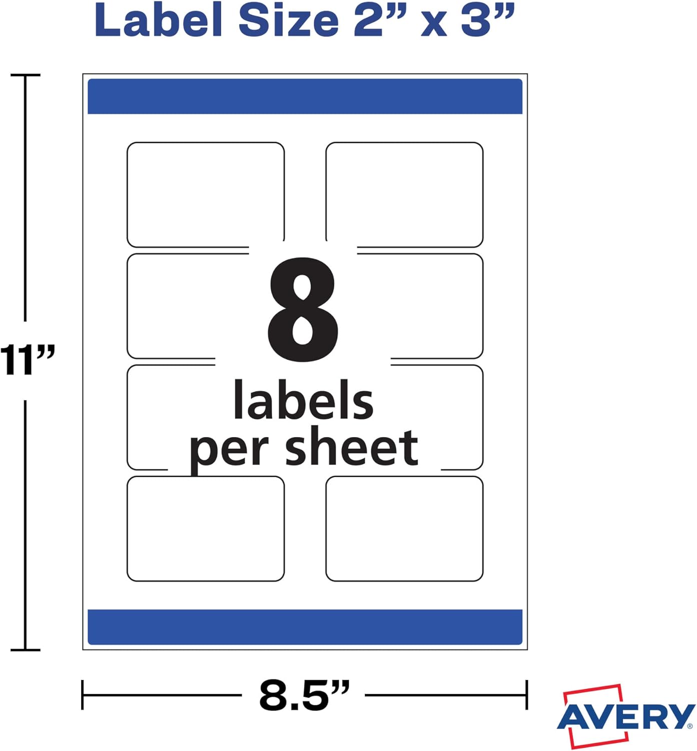 Alternative view of Avery Printable Blank Rectangle Labels, 2" x 3", Glossy Crystal Clear, 80 Customizable Labels (22822)