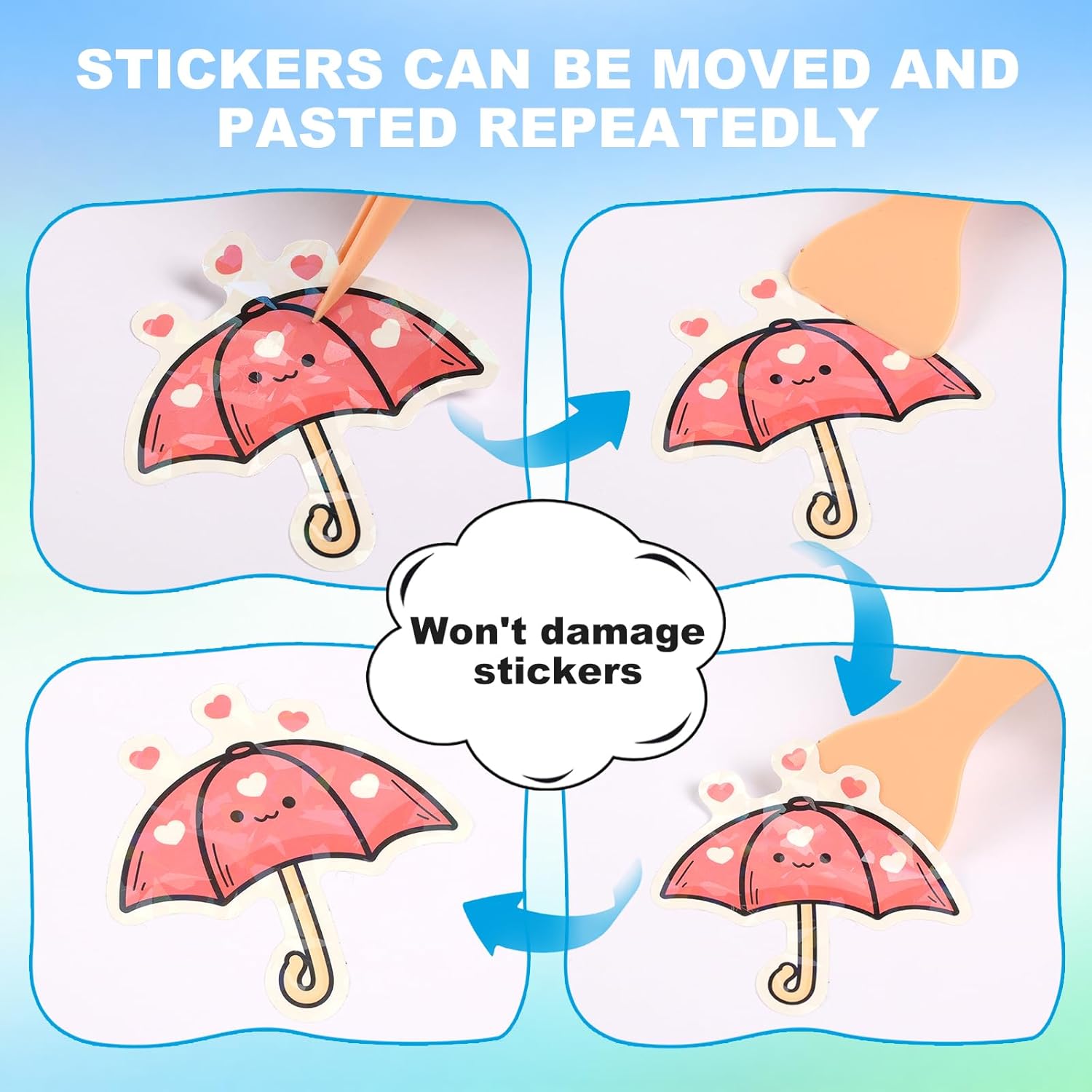 Deqing warm Reusable Sticker Book Collecting Album,A5 PU Sticker Collecting Book with Heart Label & Letter Label,Holographic Cover - Image 5