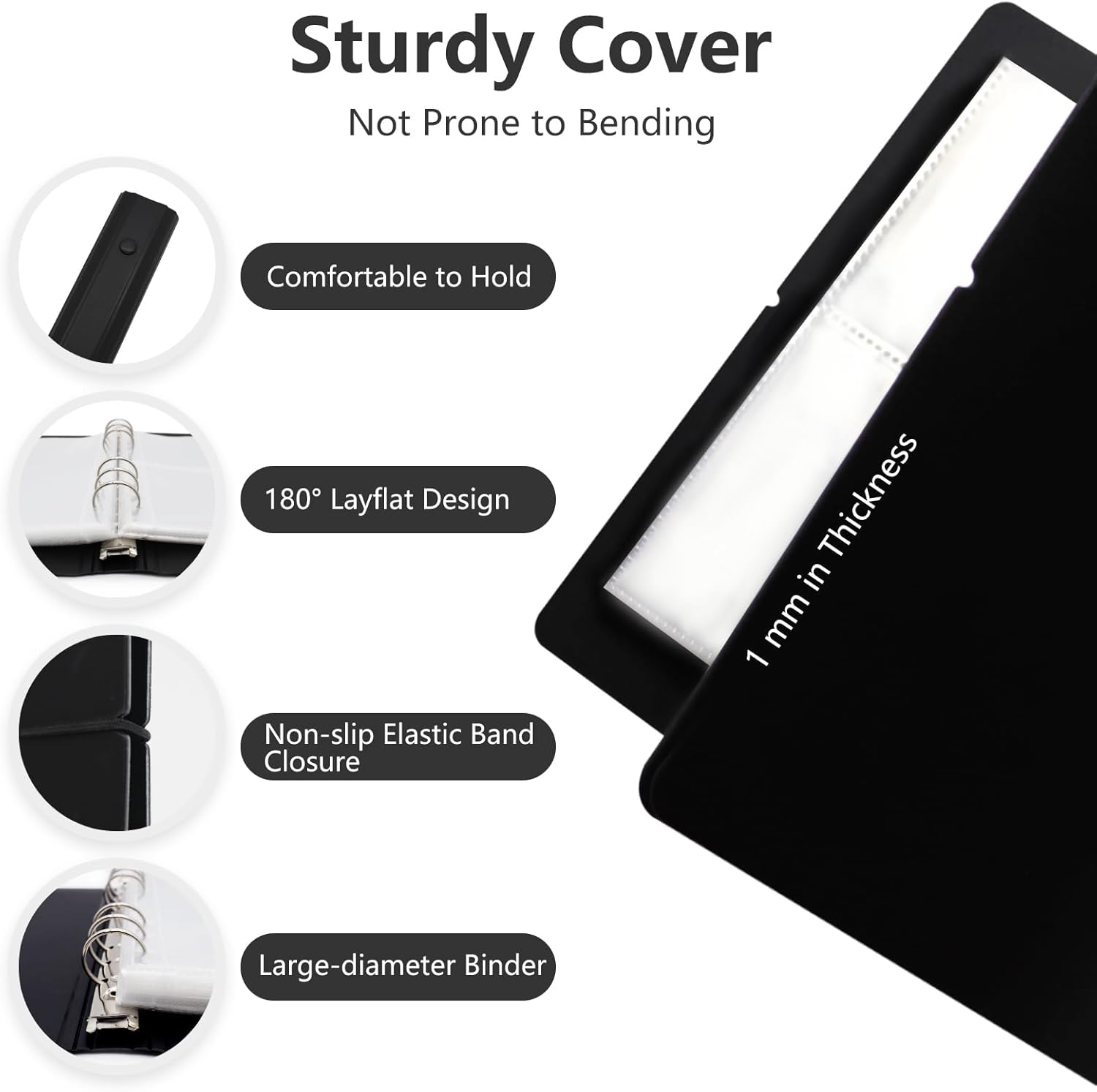 Alternative view of Dajino Sticker Organizer Binder Storage Book Collecting Album with Pocket Sheets and Hard Cover Layflat Design for Adult A5 Reusable Keeper Holder (BLACK)