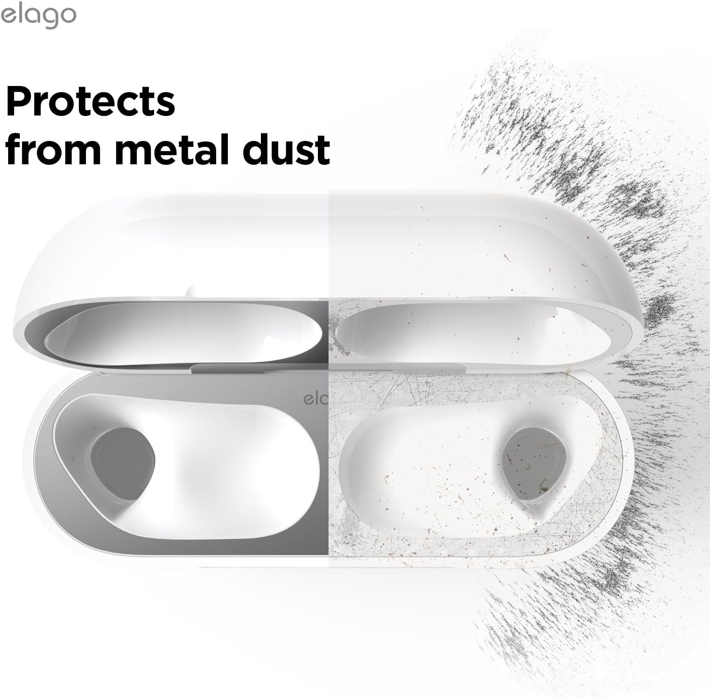 Alternative view of elago Dust Guard Compatible with AirPods Pro 3 Case - Anti-Dust Film Sticker, Protects from Iron/Metal Residue (Dark Grey) (1 Set) (Must Watch Installation Guide)