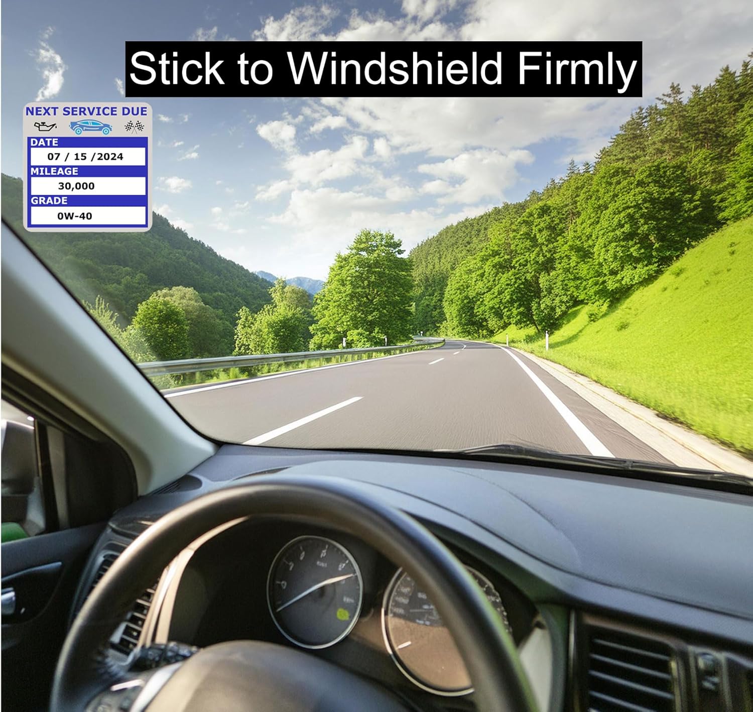 Alternative view of NOYOC Oil Change Stickers, Static Cling 120 Count 2x2 Inches Oil Change Reminder Sticker for Windshield, No Residue Clear Next Service Due Maintenance Labels for Car Auto Vehicle Window Decals (Blue)