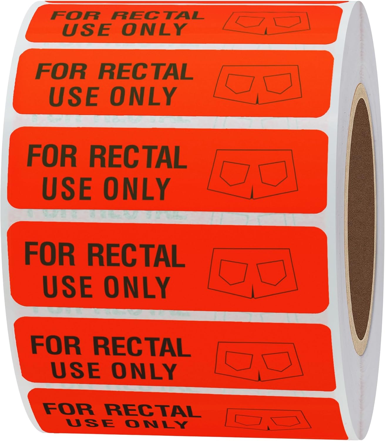 Alternative view of Hycodest Shorts Stickers Bright Labels Fluorescent Paper for Rectal Use Only, 500 Stickers, 38x10 mm, Red