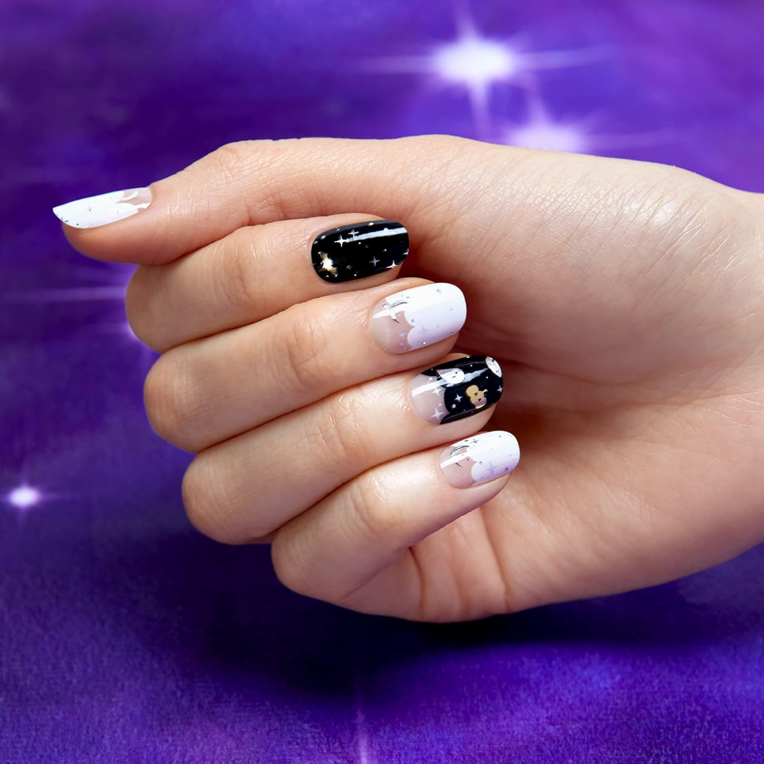 Dashing Diva Gloss Halloween Nail Strips - Spell on You | UV Free, Long Lasting, Cute Gel Stickers | 32 Wraps, Prep Pad, File Included